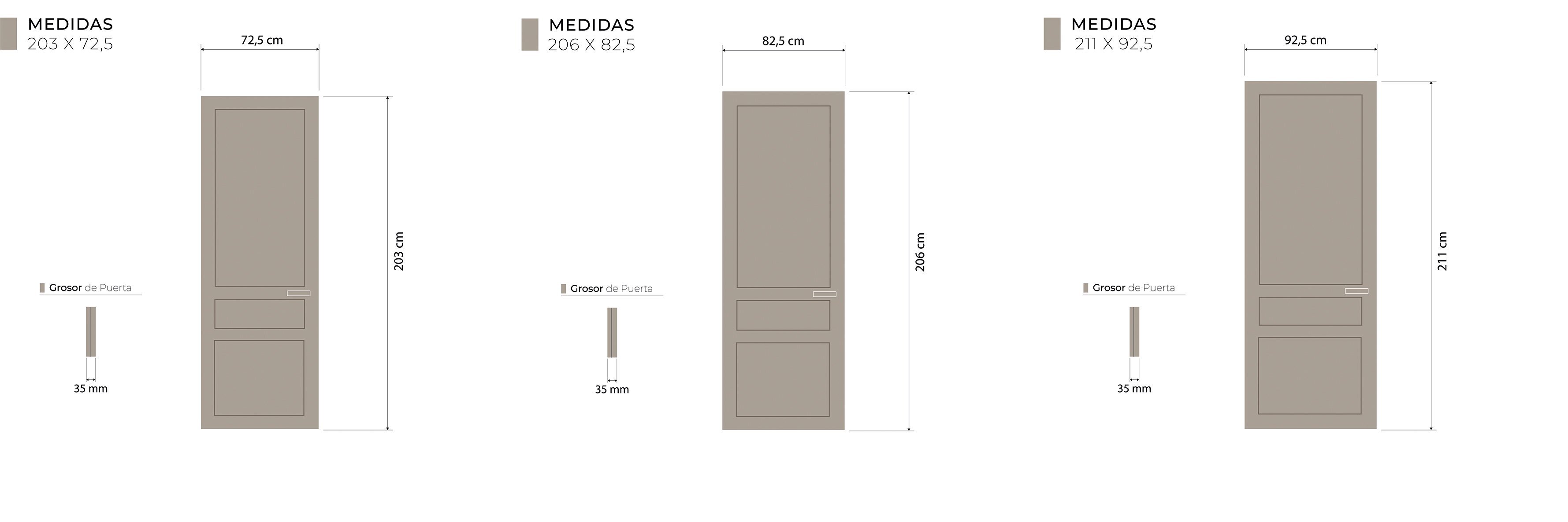 Medidas técnicos Sirio Interior Madera